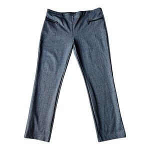 Fit Sight Chevron and Window Pane Pattern Black Pullon Slim Style Pants Size XL